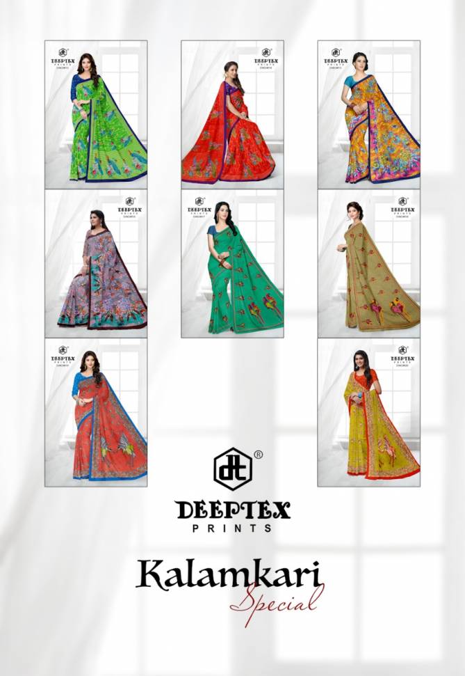 Deeptex Kalamkari Special 9 Casual Daily Wear Cotton Printed Saree Collection